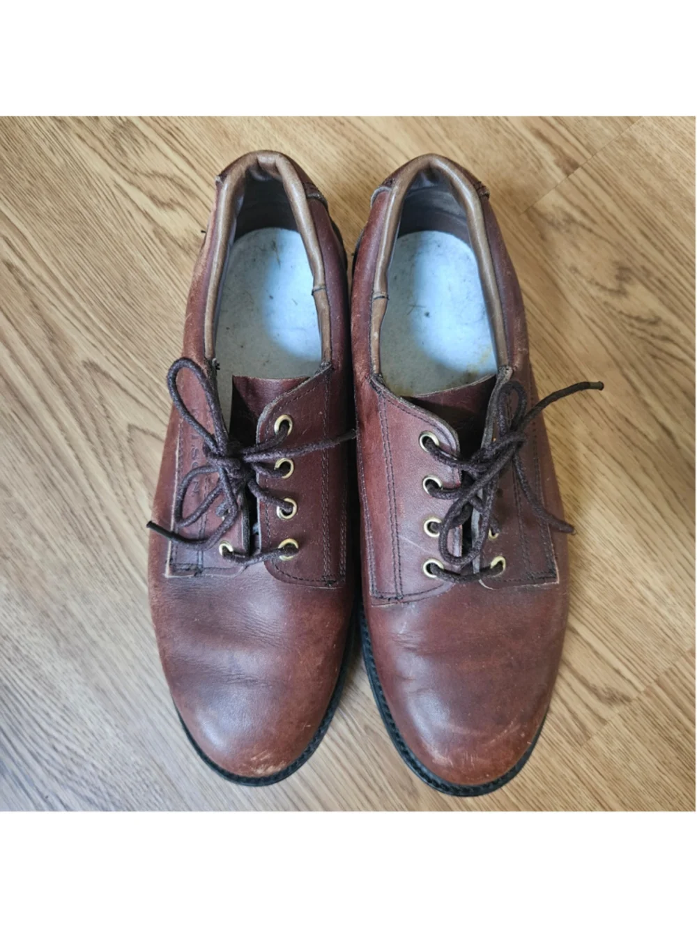 Filson Brown Leather Lace Up Shoes Vibram Mens 9 EE